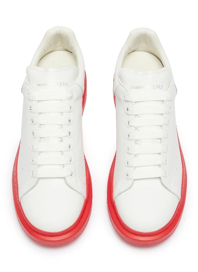 Shop Alexander Mcqueen 'oversized Trainer' In Leather With Contrast Outsole