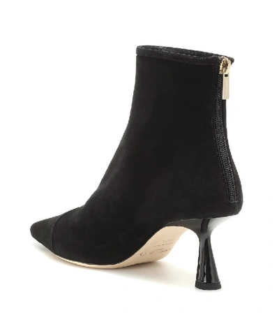 Shop Jimmy Choo Kix 65 Suede Ankle Boots In Black