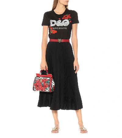 Shop Dolce & Gabbana D & G Is Love Cotton T-shirt In Black