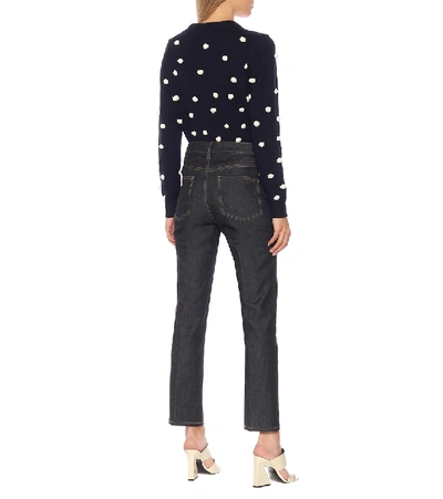 Shop Tory Burch Button Fly High-rise Jeans In Blue