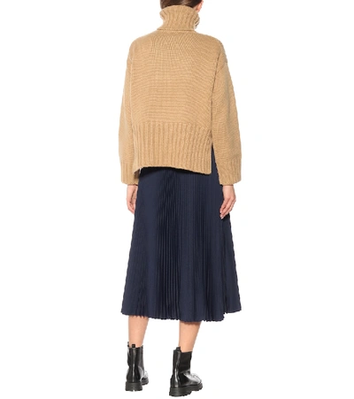 Shop Prada Cashmere Turtleneck Sweater In Brown