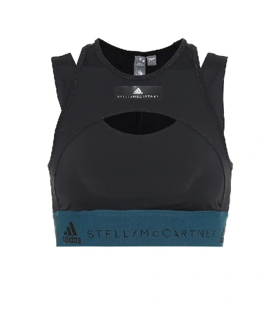 Shop Adidas By Stella Mccartney Hybrid Sports Bra In Black