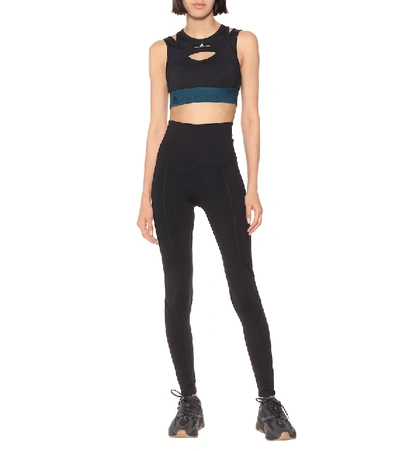 Shop Adidas By Stella Mccartney Hybrid Sports Bra In Black