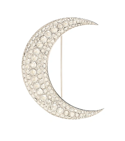 Shop Isabel Marant Full Moon Embellished Brooch In Silver