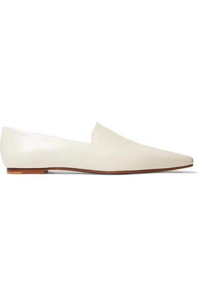 Shop The Row Minimal Leather Loafers In White
