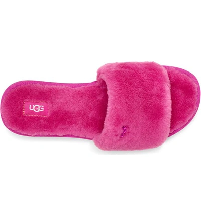 Shop Ugg Cozette Genuine Shearling Slide In Fuchsia