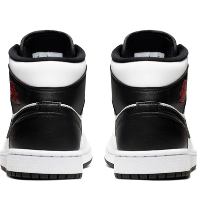 Shop Jordan 1 Mid Sneaker In White/ Gym Red/ Black