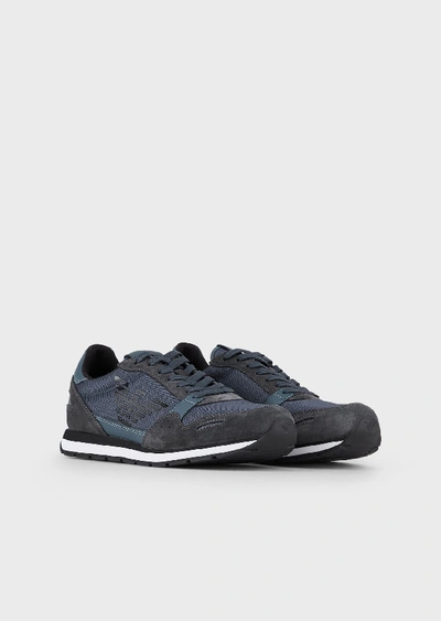 Shop Emporio Armani Sneakers - Item 11740406 In Navy Blue