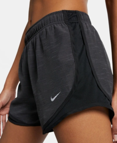 Shop Nike Women's Dri-fit Tempo Running Shorts In Black Heather/black/black/wolf Grey