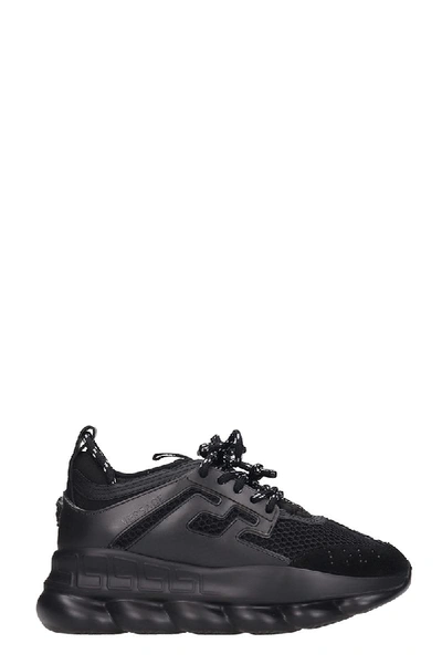 Shop Versace Sneakers In Black Tech/synthetic
