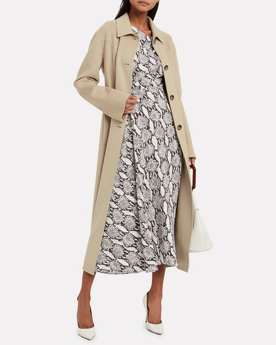 Shop Nanushka Sira Belted Double Wool Coat In Beige