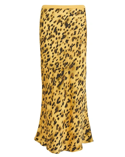 Shop Anine Bing Bar Silk Leopard Skirt In Multi