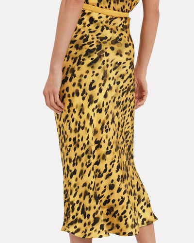 Shop Anine Bing Bar Silk Leopard Skirt In Multi