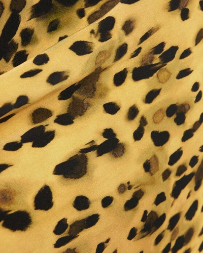 Shop Anine Bing Bar Silk Leopard Skirt In Multi