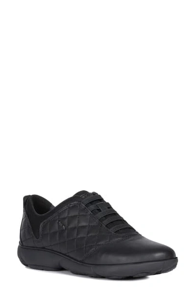 Shop Geox Nebula Slip-on Sneaker In Black Nappa Leather