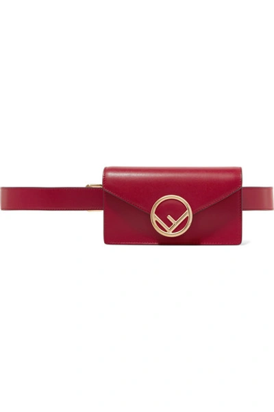 Shop Fendi Leather Belt Bag In Red