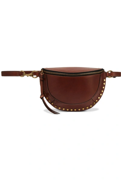 Shop Isabel Marant Skano Studded Leather Belt Bag In Brown
