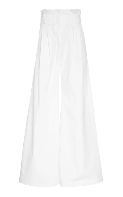 Shop A.w.a.k.e. Cotton Wide Leg Trousers In White