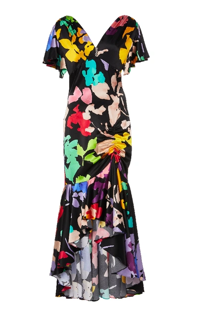 Shop Caroline Constas Lucille Multicolor Silk Dress