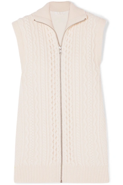 Shop Chloé Cable-knit Wool-blend Vest In Ivory