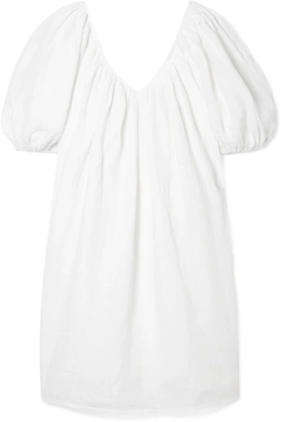Shop Mara Hoffman + Net Sustain Odine Linen Mini Dress In White