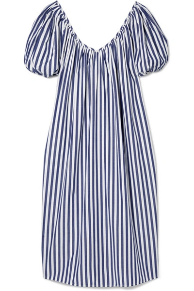 Shop Mara Hoffman + Net Sustain Romina Oversized Striped Organic Cotton Midi Dress In Blue