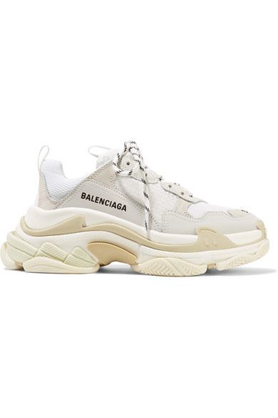 balenciaga triple s white suede