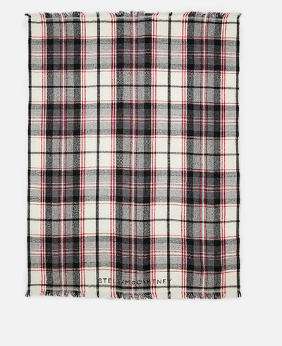 Shop Stella Mccartney Check Scarf In Black