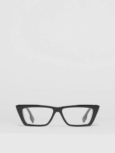 Shop Burberry Rectangular Optical Frames In Black