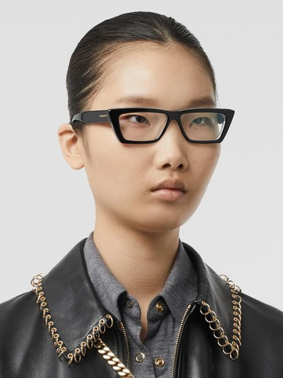 Shop Burberry Rectangular Optical Frames In Black