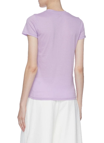 Shop Vince Pima Cotton T-shirt In Purple