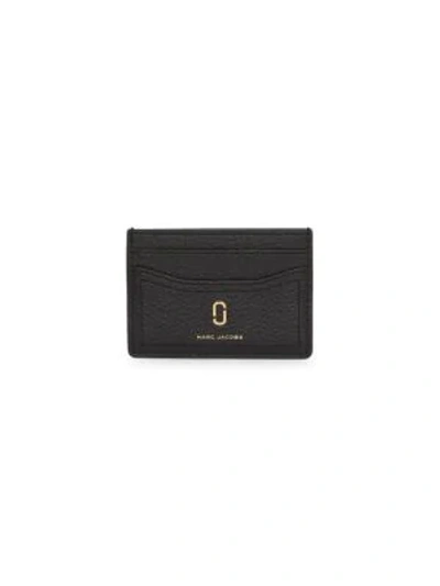 Shop Marc Jacobs The Softshot Leather Card Case In Black