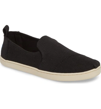 Shop Toms Deconstructed Alpargata Slip-on In Black Heritage Canvas