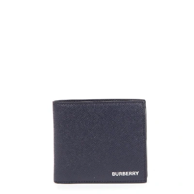 Shop Burberry Blue Bifold Leather Wallet