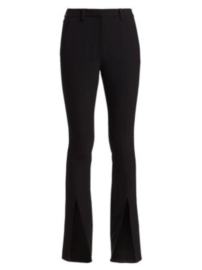 Shop A.l.c Slim-fit Conway Straight-leg Front Slit Pants In Black