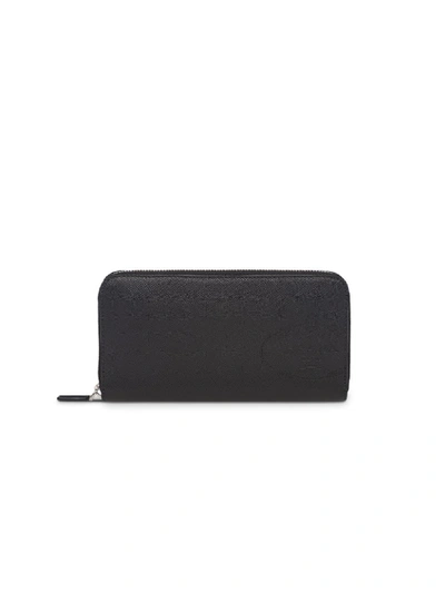 Shop Prada Saffiano Leather Logo Wallet In Black