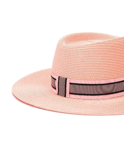 Shop Maison Michel Pink Straw Charles Hat