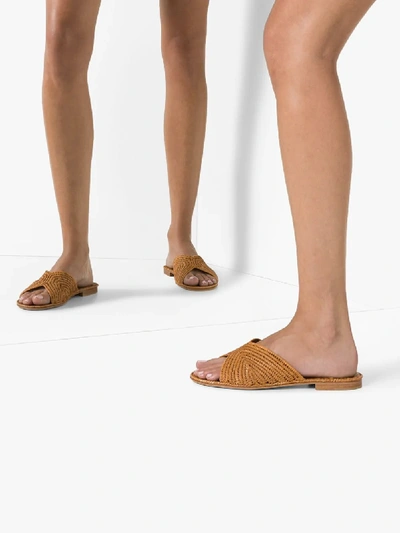 Shop Carrie Forbes Brown Salon Raffia Flat Sandals