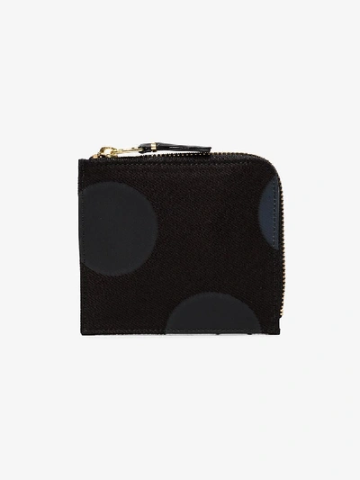 Shop Comme Des Garçons Black Polka Dot Half-zip Leather Wallet