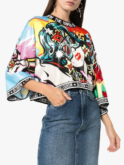 Shop Dolce & Gabbana Super Heroine Print Top In Multicolour