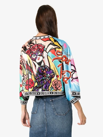 Shop Dolce & Gabbana Super Heroine Print Top In Multicolour