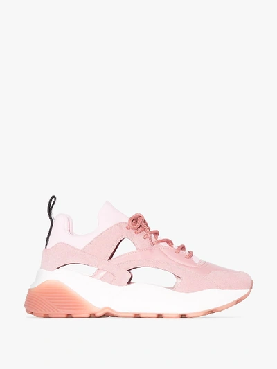 Shop Stella Mccartney Pink Eclypse Cutout Sneakers