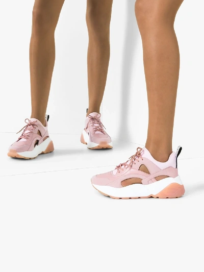 Shop Stella Mccartney Pink Eclypse Cutout Sneakers