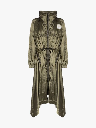 Shop Chloé Hooded Raincoat In Green
