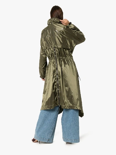 Shop Chloé Hooded Raincoat In Green