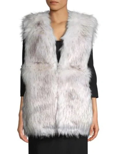 Shop La Fiorentina V-neck Faux Fur Vest In White