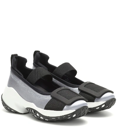Shop Roger Vivier Viv' Run Sneakers In Grey