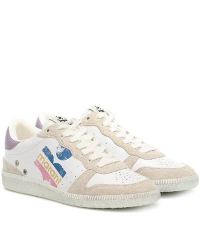 Shop Isabel Marant Bulian Leather And Suede Sneakers In White