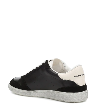 Shop Isabel Marant Bulian Leather And Suede Sneakers In Black