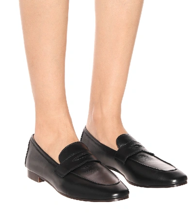 Shop Bougeotte Leather Loafers In Black